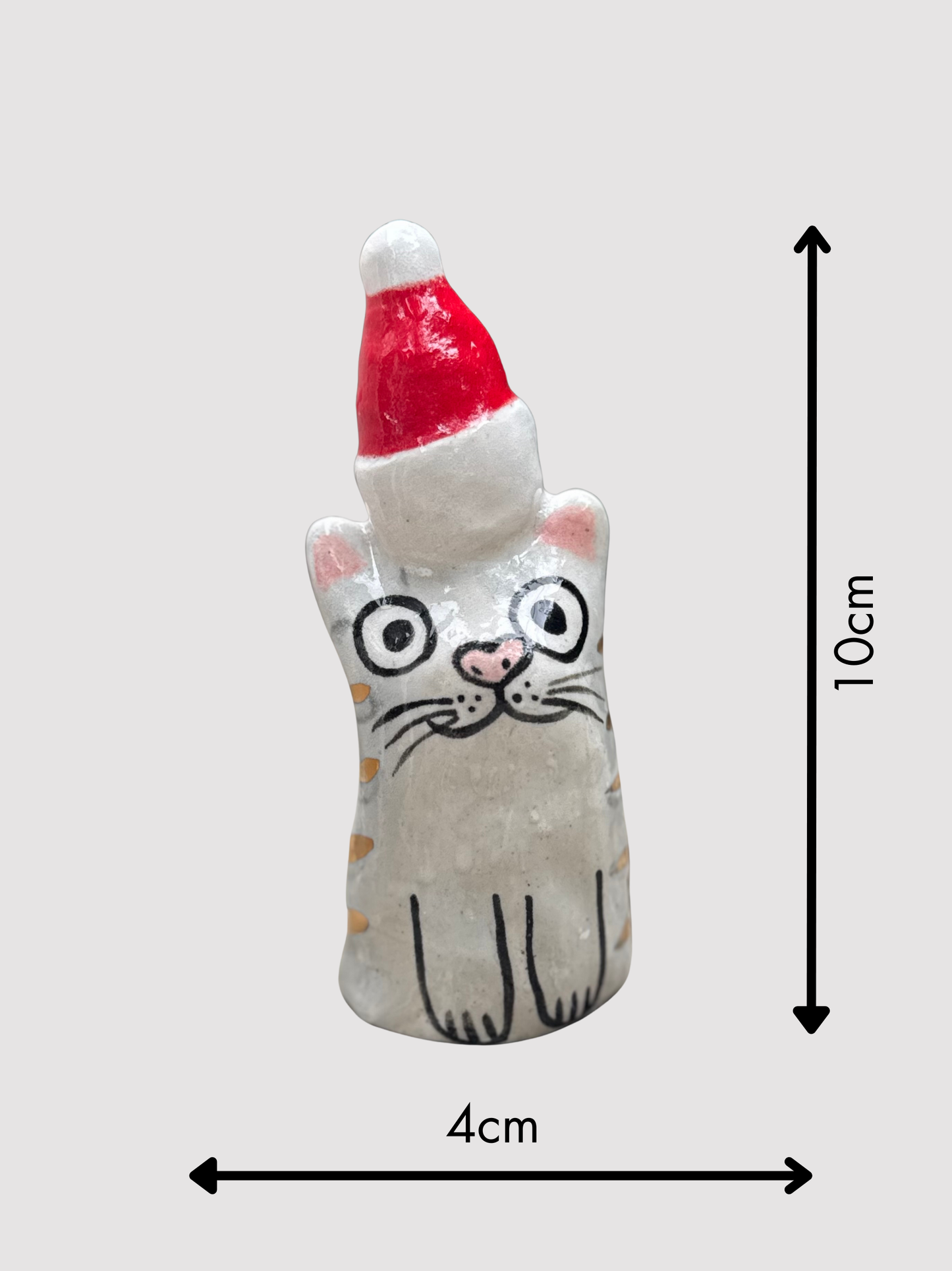 Small Klaus Blob – Christmas Hat Mouse Cat with Gold (Limited Edition)