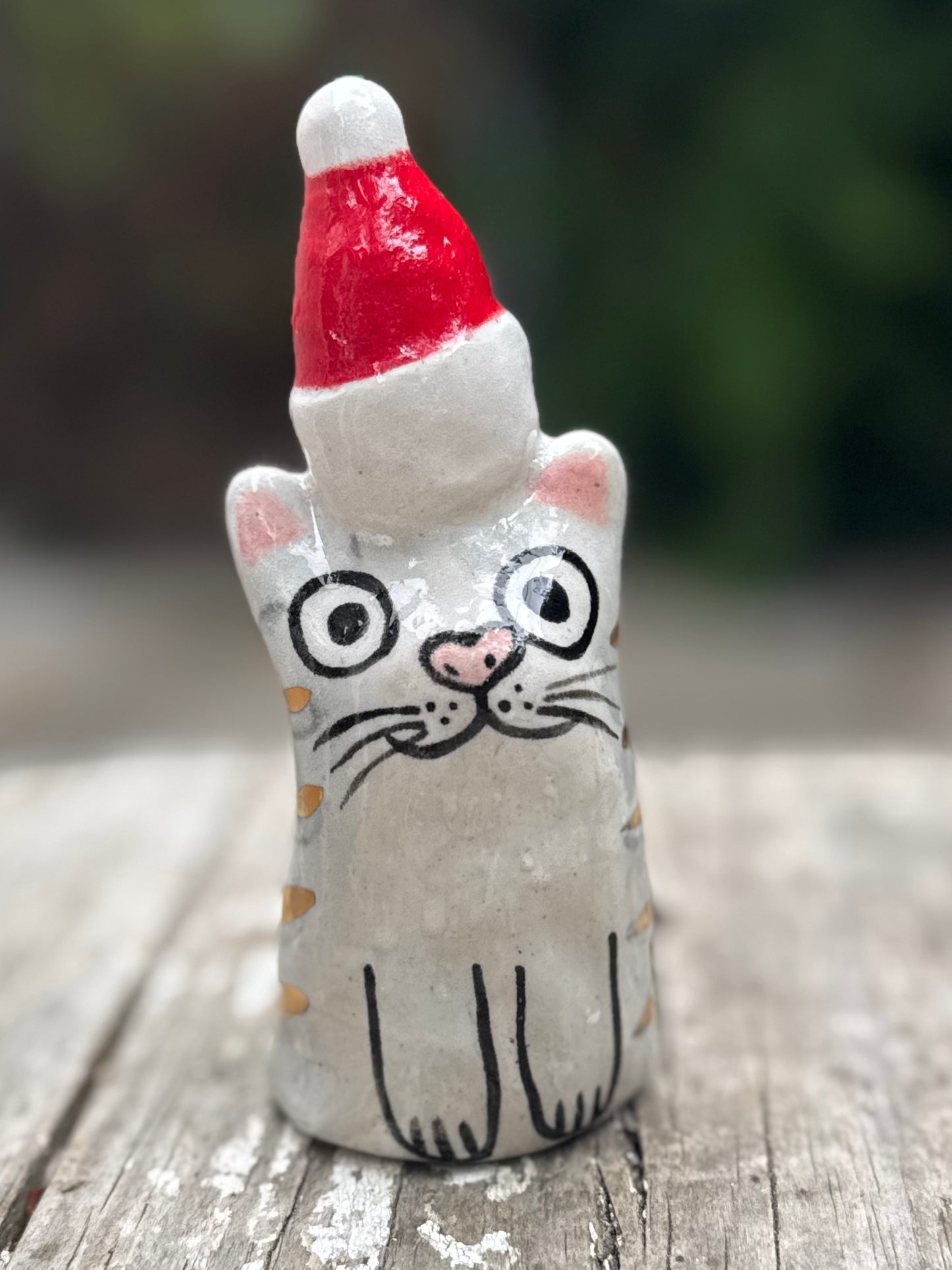 Small Klaus Blob – Christmas Hat Mouse Cat with Gold (Limited Edition)