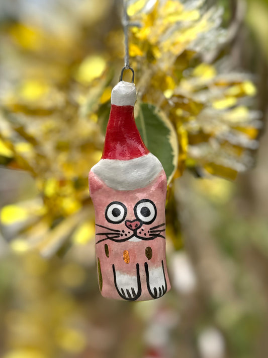 Small Lennie Blob – Hanging Christmas Hat Decoration with Gold (Limited Edition)