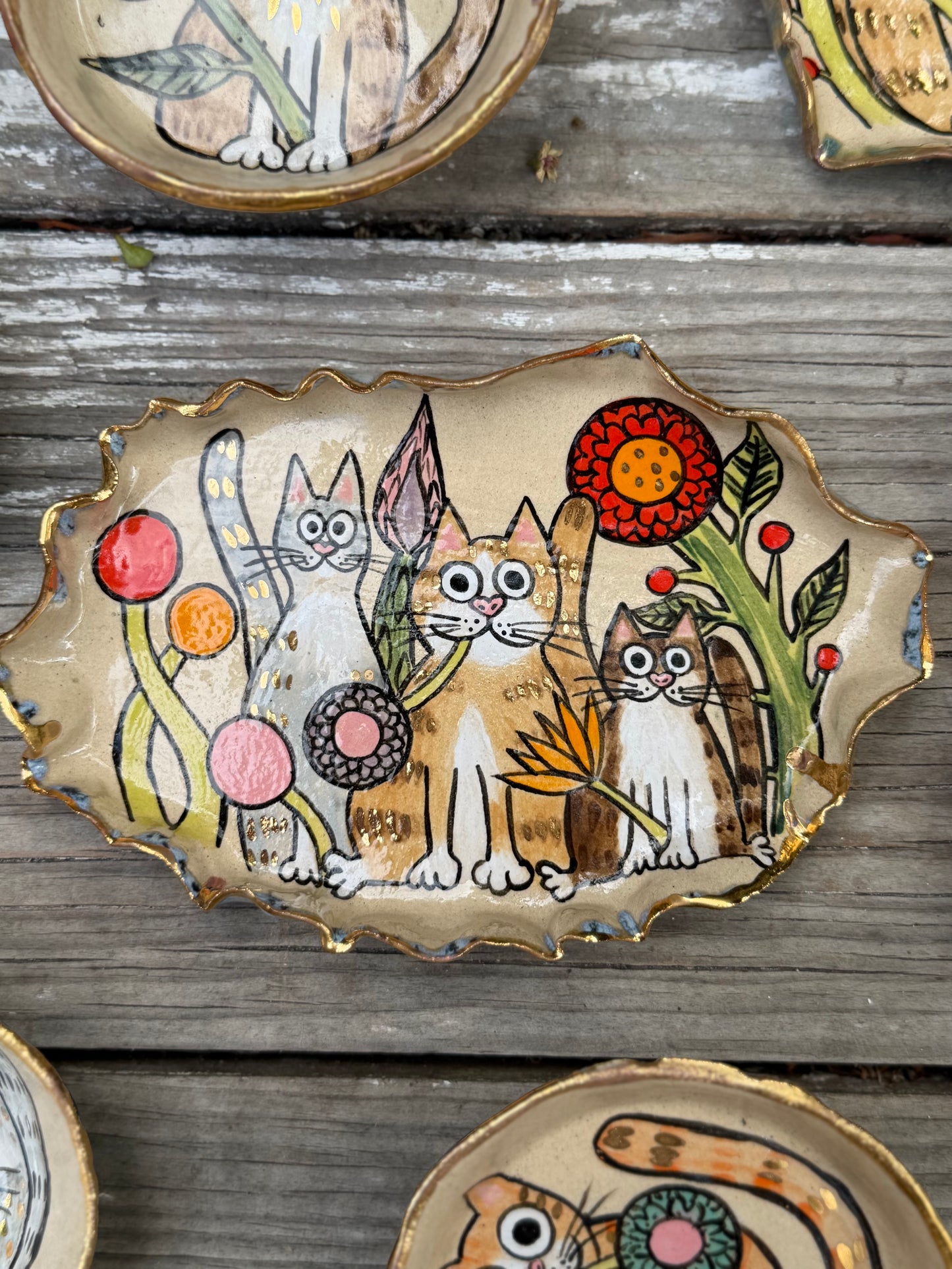 Whisker Plate - Love Cat Trio (Medium)