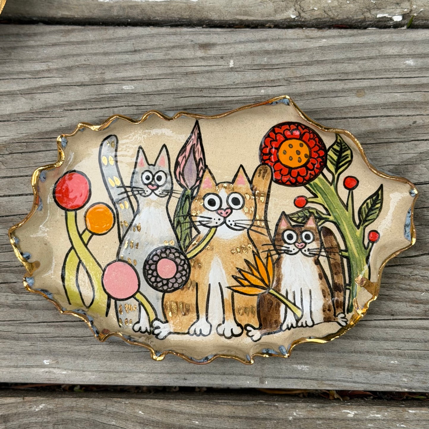 Whisker Plate - Love Cat Trio (Medium)
