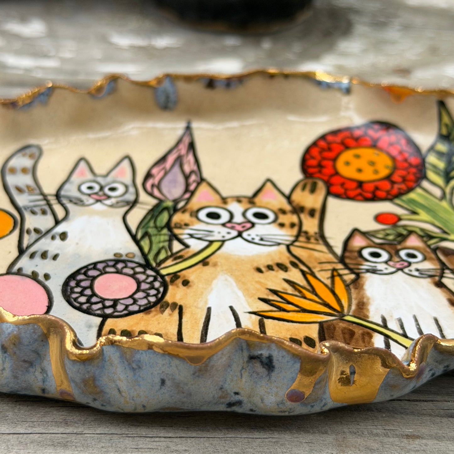 Whisker Plate - Love Cat Trio (Medium)